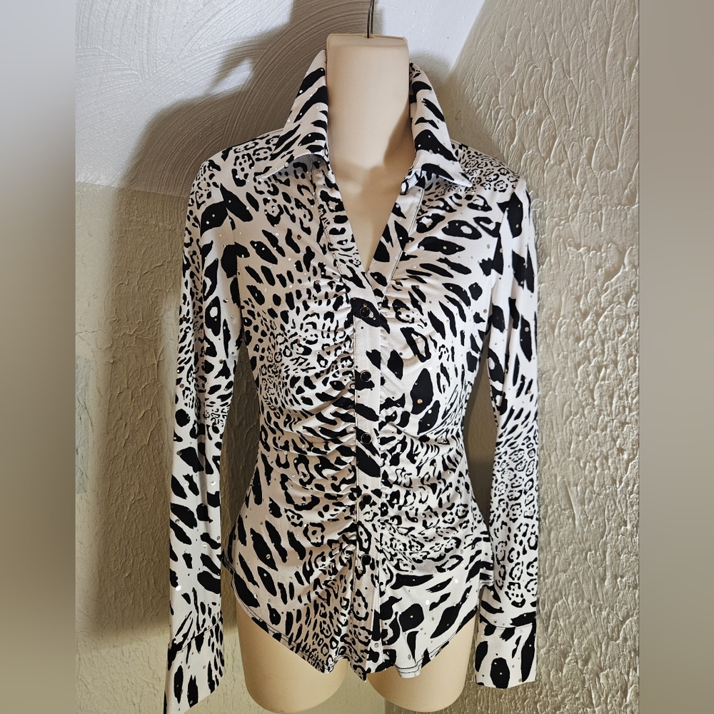 Leopard Print Cache Blouse Size S